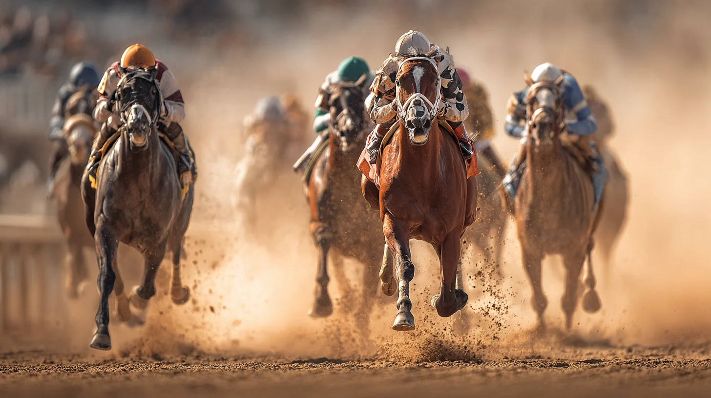 Horse racing action